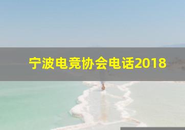 宁波电竞协会电话2018