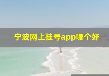 宁波网上挂号app哪个好