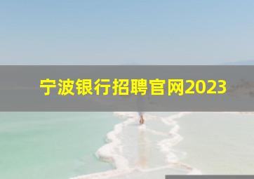 宁波银行招聘官网2023