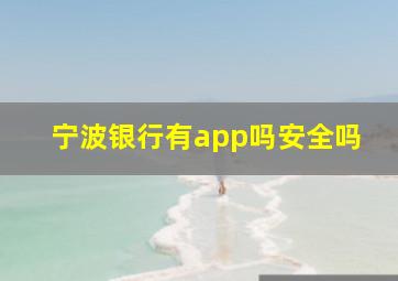 宁波银行有app吗安全吗