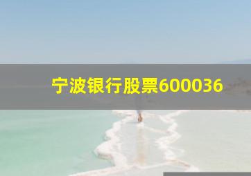 宁波银行股票600036