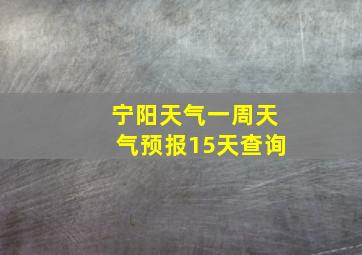 宁阳天气一周天气预报15天查询