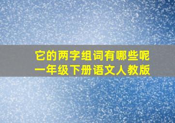 它的两字组词有哪些呢一年级下册语文人教版