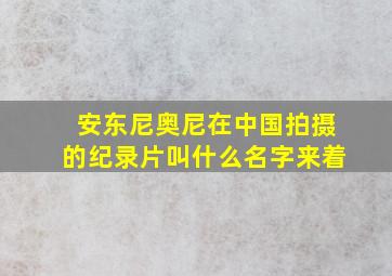 安东尼奥尼在中国拍摄的纪录片叫什么名字来着