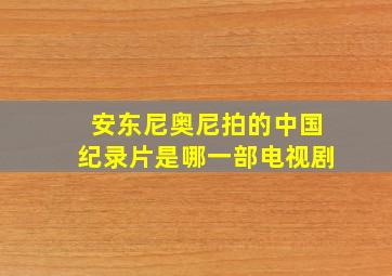 安东尼奥尼拍的中国纪录片是哪一部电视剧