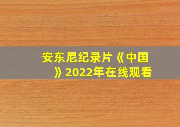 安东尼纪录片《中国》2022年在线观看