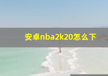 安卓nba2k20怎么下