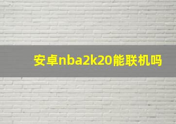 安卓nba2k20能联机吗