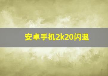 安卓手机2k20闪退