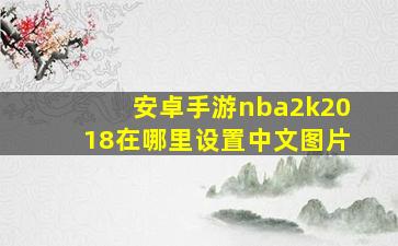 安卓手游nba2k2018在哪里设置中文图片