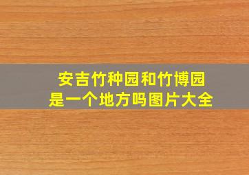 安吉竹种园和竹博园是一个地方吗图片大全