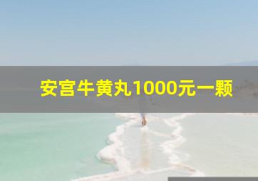 安宫牛黄丸1000元一颗