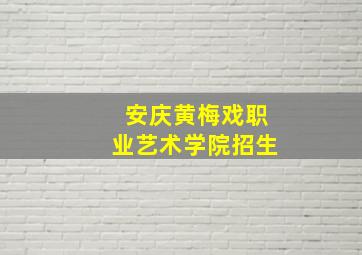 安庆黄梅戏职业艺术学院招生