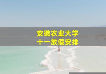 安徽农业大学十一放假安排