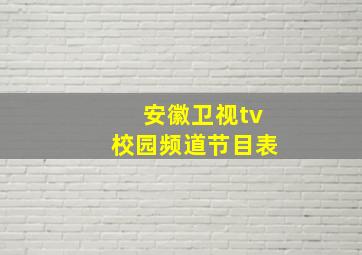 安徽卫视tv校园频道节目表