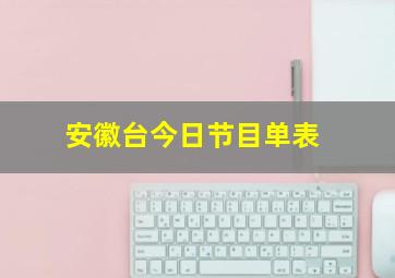 安徽台今日节目单表