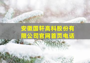 安徽国轩高科股份有限公司官网首页电话