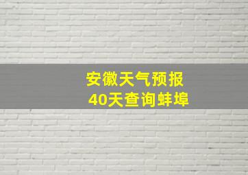 安徽天气预报40天查询蚌埠