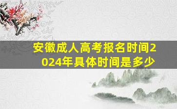 安徽成人高考报名时间2024年具体时间是多少