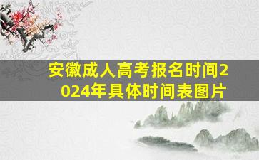 安徽成人高考报名时间2024年具体时间表图片