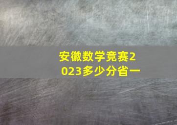 安徽数学竞赛2023多少分省一