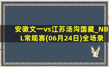 安徽文一vs江苏汤沟国藏_NBL常规赛(06月24日)全场录像