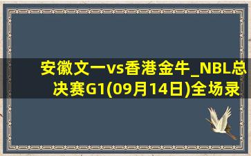 安徽文一vs香港金牛_NBL总决赛G1(09月14日)全场录像