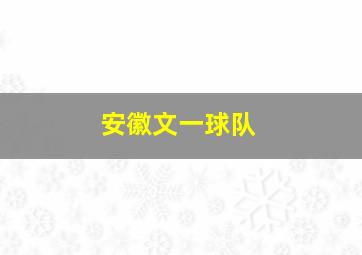 安徽文一球队