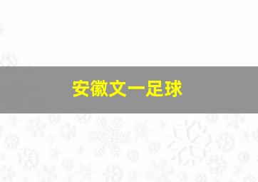 安徽文一足球