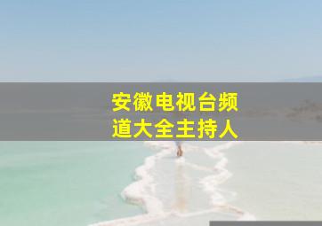 安徽电视台频道大全主持人