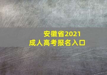 安徽省2021成人高考报名入口