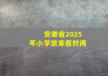 安徽省2025年小学放寒假时间