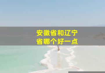 安徽省和辽宁省哪个好一点