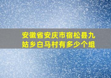 安徽省安庆市宿松县九姑乡白马村有多少个组