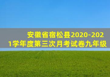 安徽省宿松县2020-2021学年度第三次月考试卷九年级