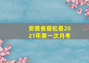 安徽省宿松县2021年第一次月考