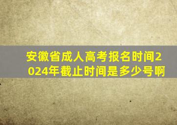 安徽省成人高考报名时间2024年截止时间是多少号啊