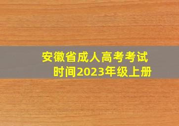 安徽省成人高考考试时间2023年级上册