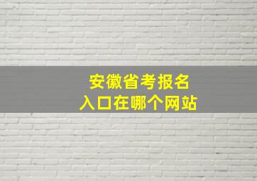 安徽省考报名入口在哪个网站