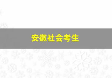 安徽社会考生