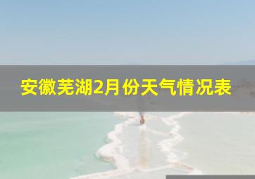 安徽芜湖2月份天气情况表