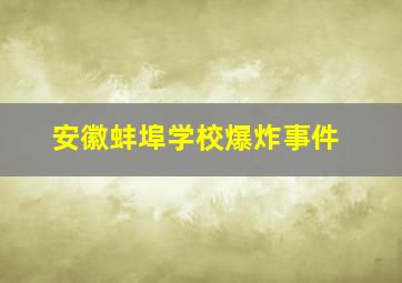 安徽蚌埠学校爆炸事件