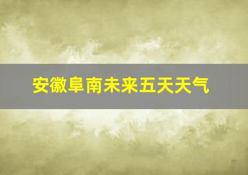 安徽阜南未来五天天气