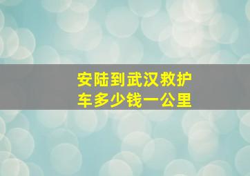 安陆到武汉救护车多少钱一公里