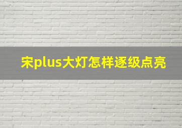 宋plus大灯怎样逐级点亮