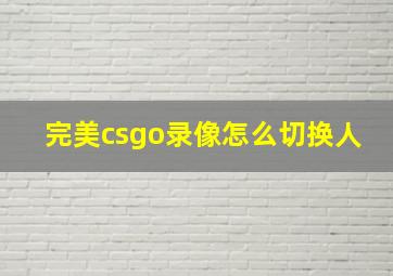 完美csgo录像怎么切换人