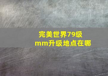 完美世界79级mm升级地点在哪