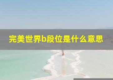 完美世界b段位是什么意思