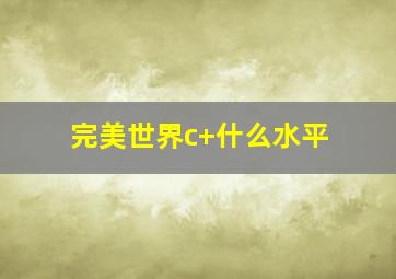 完美世界c+什么水平