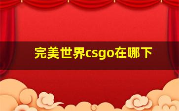 完美世界csgo在哪下